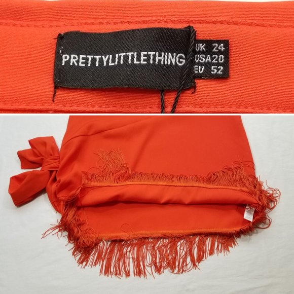 PRETTY LITTLE THING Tassel Hem Bodycon Dress 5436E1M - Picture 10 of 16